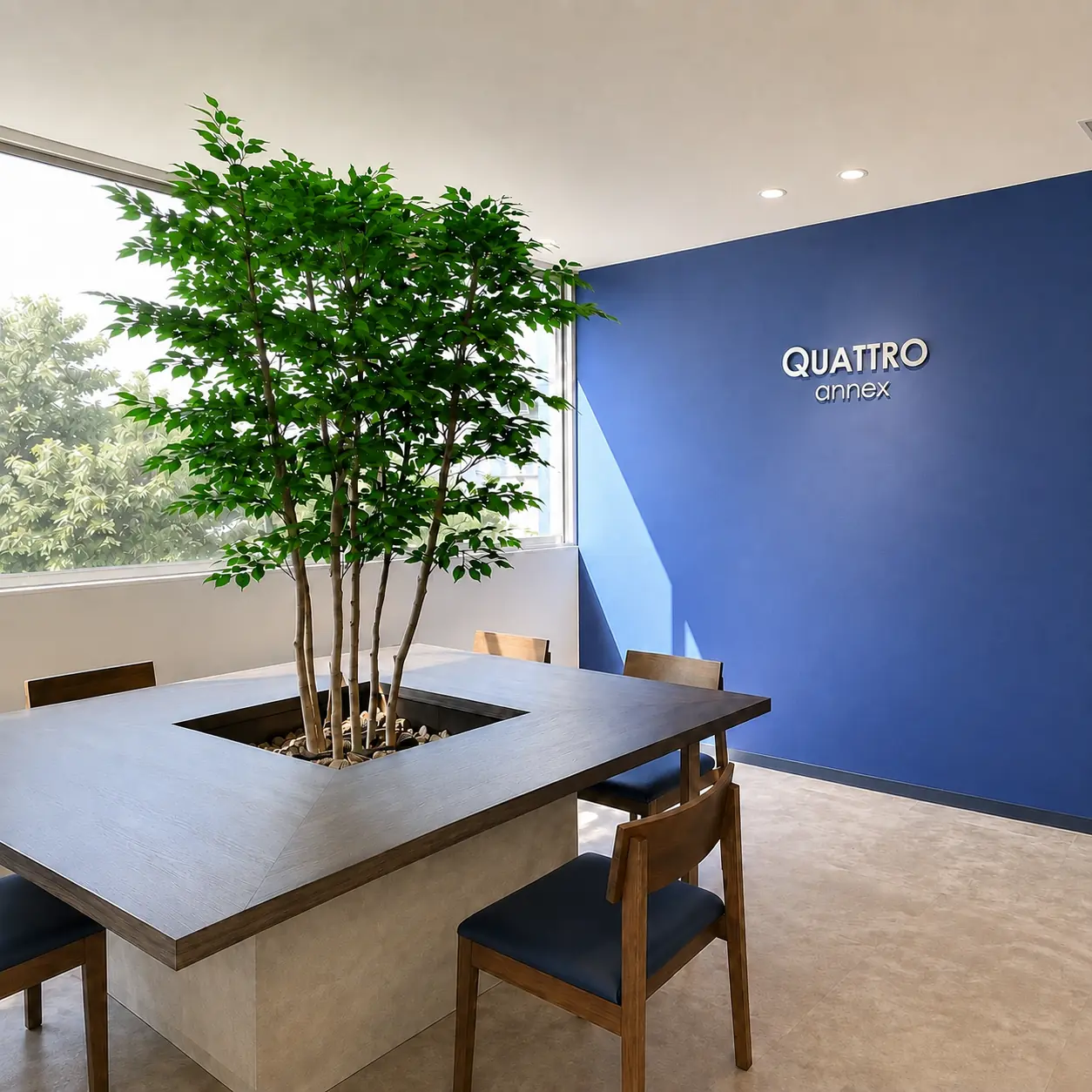 光と緑を取り込むQUATTRO annexのフロント