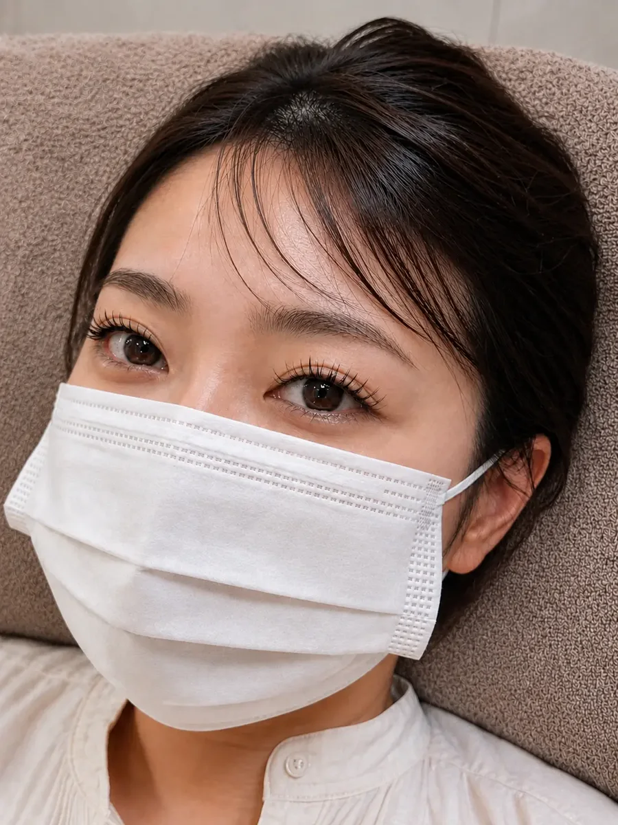 光を受ける美しい目元